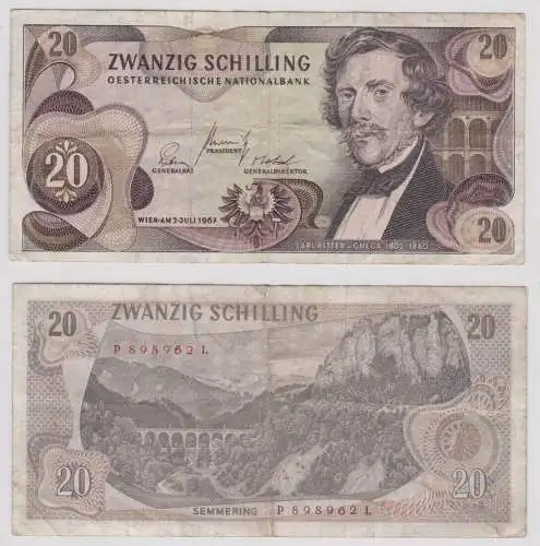 20 Schilling Banknote Österreichische Nationalbank Österreich 2.7.1967 (162586)