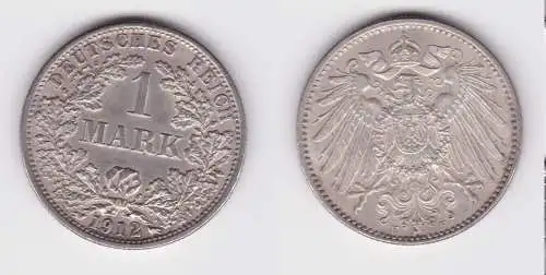1 Reichsmark Silber Münze 1912 F ss+ (150131)