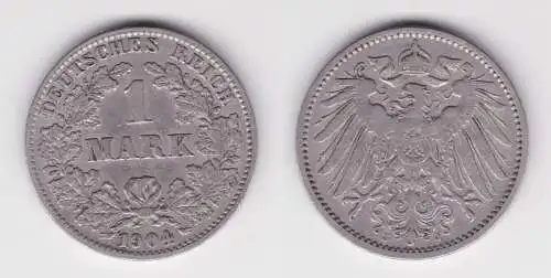 1 Reichsmark Silber Münze 1904 J ss (151247)