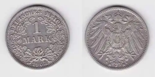 1 Reichsmark Silber Münze 1903 D ss (154352)