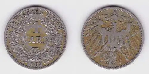 1 Reichsmark Silber Münze 1903 J ss (157392)