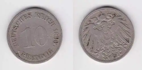 10 Pfennig Kupfer Nickel Münze Deutsches Reich 1896 G Jäger 13 ss (151629)