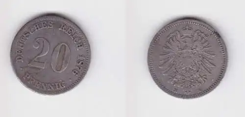 20 Pfennig Silber Münze Deutsches Reich 1876 E  (161205)