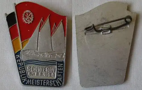 DDR Abzeichen GST Segeln Republik Meisterschaften Schwerin 6.-8.8.1954 (161963)