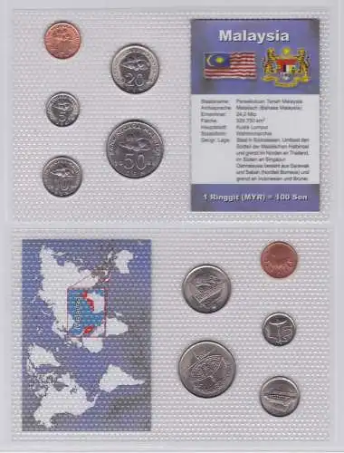 Kursmünzsatz KMS 5 Münzen Malaysia Stgl. im Blister (158157)