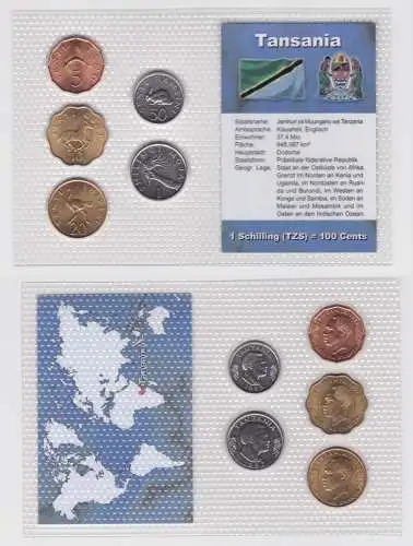 Kursmünzsatz KMS 5 Münzen Tansania Stgl. im Blister (132175)