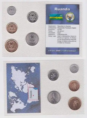 Kursmünzsatz KMS 5 Münzen Ruanda Stgl. im Blister (132617)