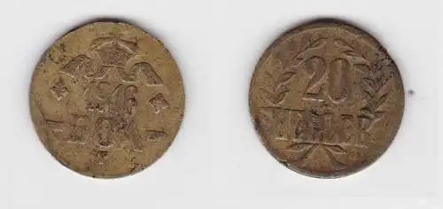 20 Heller Messing Münze Deutsch Ostafrika DOA 1916 J.727 b  (119491)