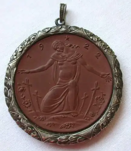 Porzellan Medaille Krieger-Gedächtnis-Kirche Meissen Los No.26945 1922 (125700)