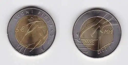 Finnland - 5 Euro Gedenkmünze 2005 - Speerwurf Bi-Metall (131850)