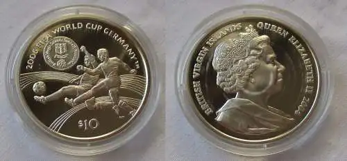 10 Dollar Silbermünze Virgin Islands Fussball WM in Deutschland 2006 (122976)