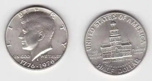 1/2 Dollar Silber Münze USA 1776-1976 Independence Hall 200J. Frieden (125158)