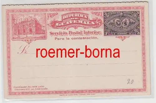 74947 seltene Ganzsachen Antwort Postkarte Guatemala 3 Centavos 1897