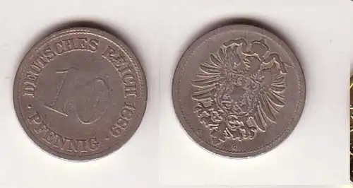 10 Pfennig Nickel Münze Kaiserreich 1899 G Jäger 362 (114432)