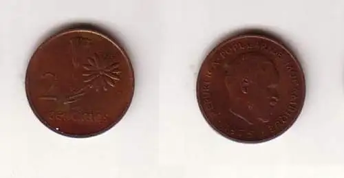 2 Centimos Kupfer Münze Mosambik Moçambique 1975 (108319)