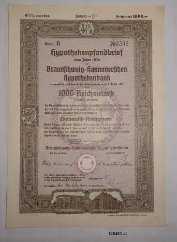 1000 RM Pfandbrief Braunschweig-Hannoversche Hypothekenbank 2.11.1936 (128463)