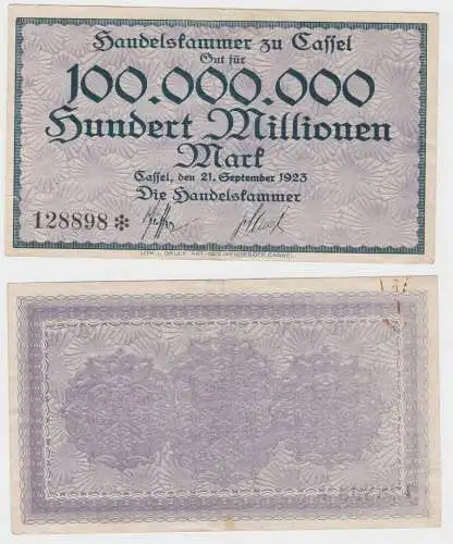 100 Millionen Mark Banknote Cassel die Handelskammer 21.9.1923 (140365)