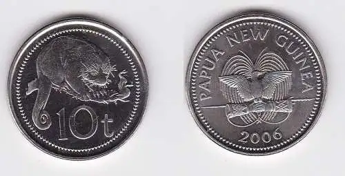 10 Toea Stahl Münze Papua New Guinea 2006 (122107)