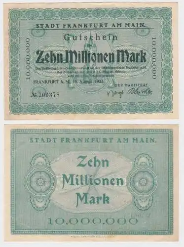 10 Millionen Mark Banknote Stadt Frankfurt am Main 15.08.1923 (140250)