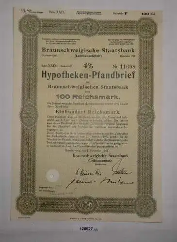 100 RM Pfandbrief Braunschweigische Staatsbank (Leihhausanstalt) 1940 (128527)