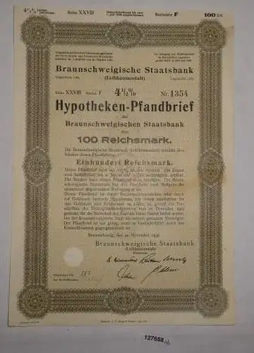 100 RM Pfandbrief Braunschweigische Staatsbank 21. November 1936 (127658)