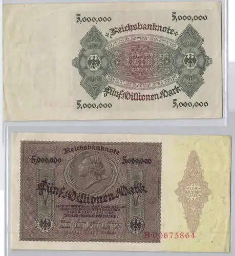 5 Millionen Mark Banknote Deutsches Reich Berlin 1. Juni 1923 Ro. 88 (129175)