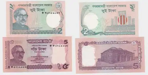 2 & 5 Taka Banknote Bangladesch Bangladesh 2011 kassenfrisch (123537)