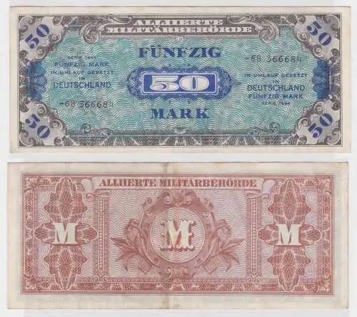 50 Mark Banknote alliierte Militärbehörde 1944 UdSSR Druck (105629)
