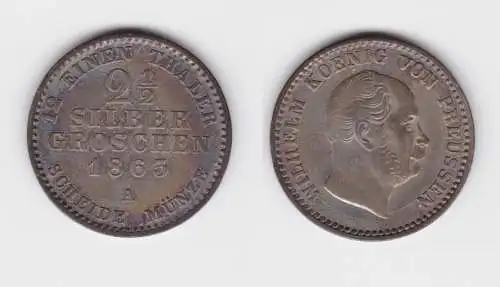 2 1/2 Silbergroschen Münze Preussen Wilhelm IV. 1863 A vz (151234)