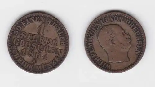 1 Silber Groschen Münze Preussen 1864 A ss (150979)