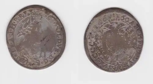 15 Kreuzer Silber Münze Österreich Leopold I.1660 f.ss (150876)