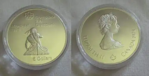 5 Dollar Silber Münze Canada Kanada Olympiade Montreal Indianer 1974 PP (151532)