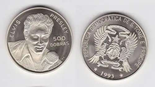 500 Dobras Münze Saint Thomas et Prince Sao Tome and Principe 1993 Elvis(114030)