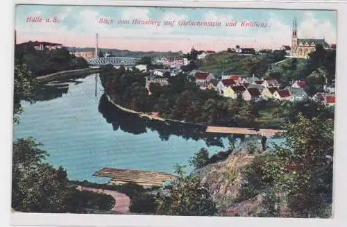 901463 Ak Halle a. S. - Blick vom Hausberg auf Giebichenstein und Kröllwitz 1909