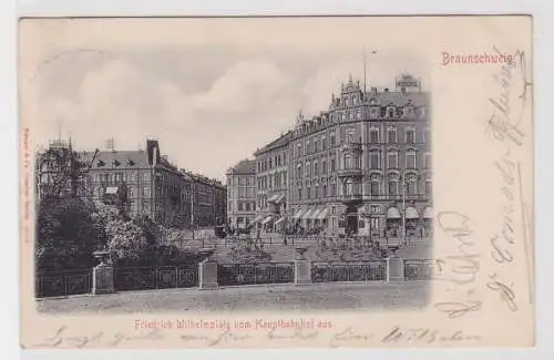 25816 Ak Braunschweig - Friedrich Wilhelmplatz vom Hauptbahnhof aus 1907