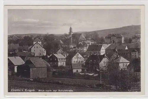 70800 Ak Zöblitz im Erzgebirge Blick nach der Schulstraße um 1930