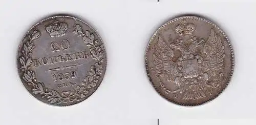 20 Kopeken Silber Münze Russland 1839 (126665)