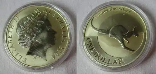 1 Dollar Silber Münze Australien Rotes Riesen Känguru 2004 1 Unze Ag (134128)