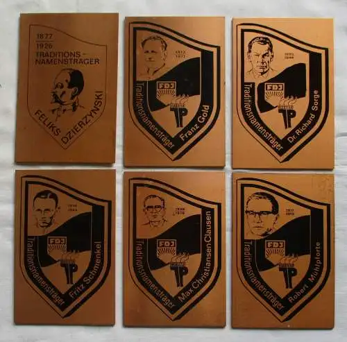 6 verschiedene DDR Plaketten Traditionsnamensträger  (119832)