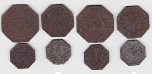 4 x Eisen Münzen Notgeld Bruckd.-Nietl.Bergbau Verein Halle a.S. (140545)