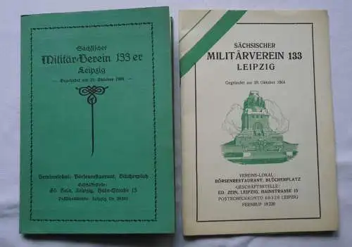 2 Broschüren Sächsischer Militärverein 133er Leipzig 1931 (116335)
