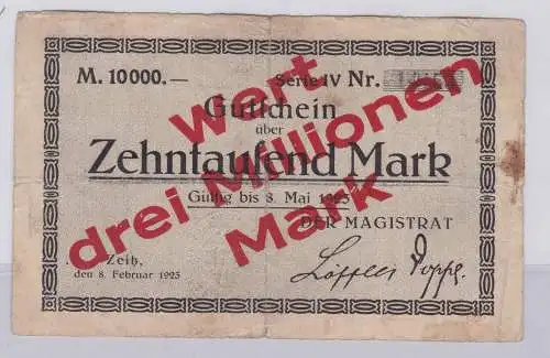 3 Millionen Mark Überdruck Banknote Inflation Stadt Zeitz 8.2.1923 (126593)