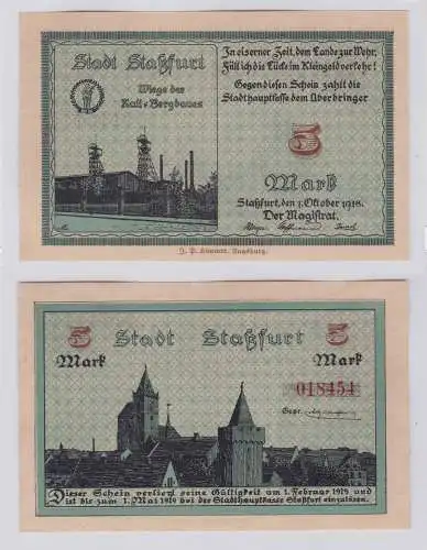 5 Mark Banknote Notgeld Stadt Staßfurt 1.10.1918 (126251)