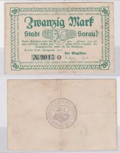 20 Mark Mark Banknote Kriegsnotgeld Stadt Sorau N.-L. 1918 (126252)