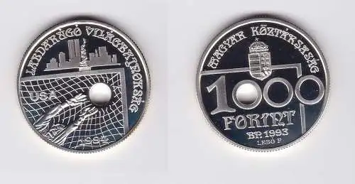 1000 Forint Silber Münze Ungarn 1993 Fussball WM USA 1994 (123238)