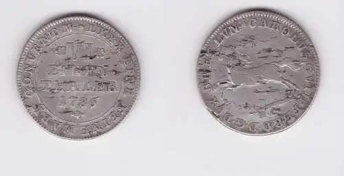 1/6 Taler Silber Münze Braunschweig Wolfenbüttel 1786 M.C. (126821)