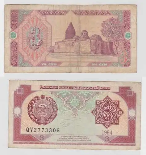 3 Cum Banknote Usbekistan 1994 (138325)
