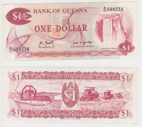 1 Dollar Banknote Guyana Pick 21g bankfrisch UNC (153172)