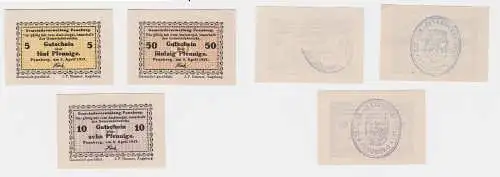 3 Banknoten Notgeld Gemeindeverwaltung Penzberg 5.4.1917 (120566)