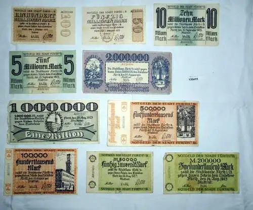 10 Banknoten Inflation Stadt Fürth in Bayern 1923 (120415)